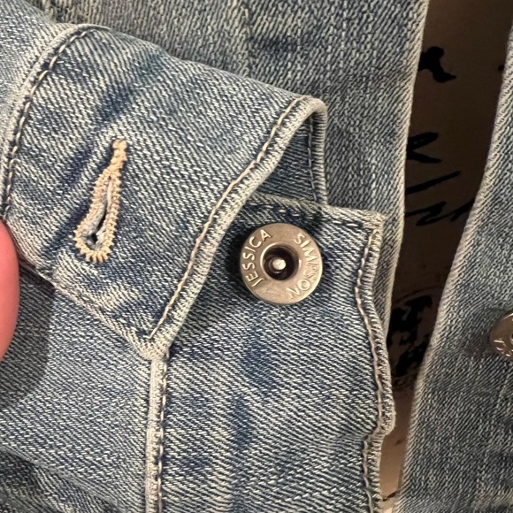 Jessica Simpson Stretch Jean Jacket Medium Wash Size M - Picture 6 of 15